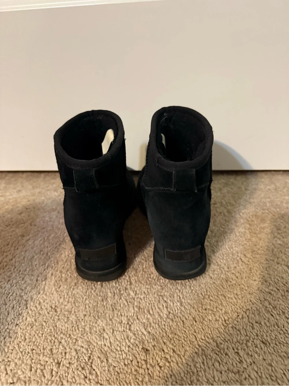 UGG Black Suede Short Winter Boots